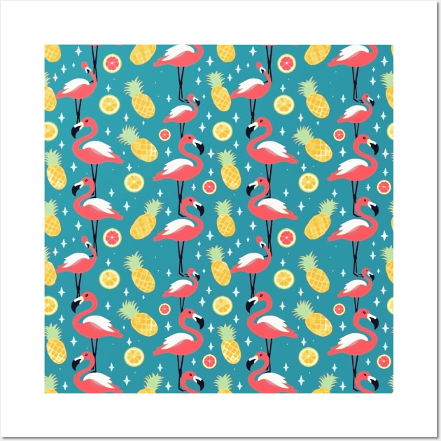 Tropical Flamboyance: Flamingo & Pineapple Extravaganza Wall Art by star trek fanart and more